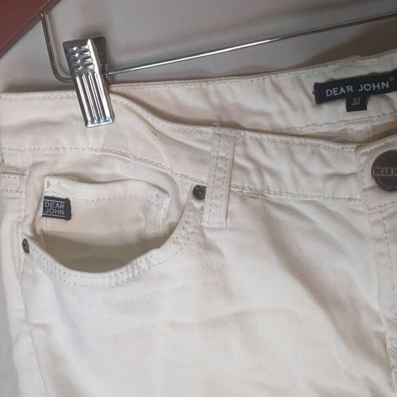 Dear John Off White Cropped Ankle Pant Jeans 30 Bone - Picture 5 of 9